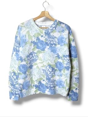 Joie Floral Crewneck Mohair Sweater Size M